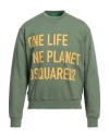 Dsquared2 Man Sweatshirt Military Green Size L Cotton, Elastane In Green