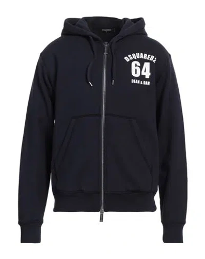 Dsquared2 Man Sweatshirt Navy Blue Size L Cotton