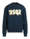 Dsquared2 Man Sweatshirt Navy Size L Cotton In Blue