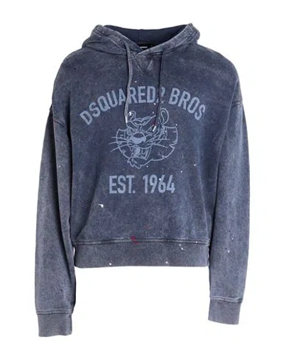 Dsquared2 Man Sweatshirt Navy Size L Cotton In Blue