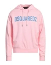 Dsquared2 Man Sweatshirt Pink Size L Cotton, Elastane