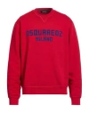 Dsquared2 Man Sweatshirt Red Size L Cotton