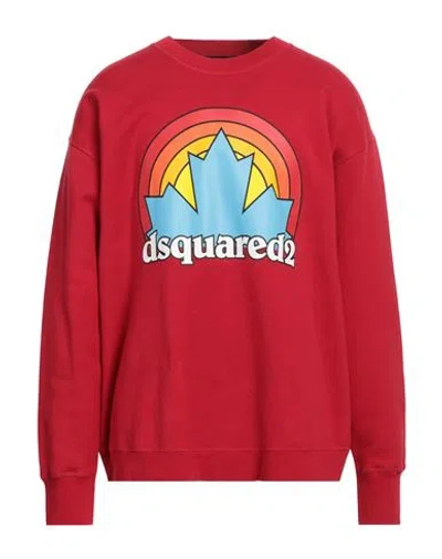 Dsquared2 Man Sweatshirt Red Size L Cotton, Elastane