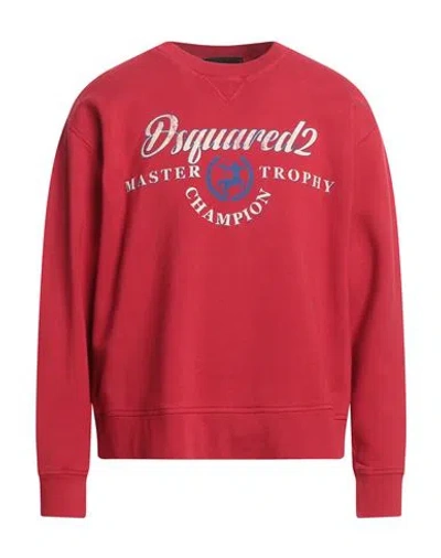 Dsquared2 Man Sweatshirt Red Size L Cotton, Elastane