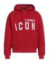 Dsquared2 Man Sweatshirt Red Size Xxl Cotton, Elastane