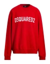 Dsquared2 Man Sweatshirt Red Size Xxl Cotton, Elastane