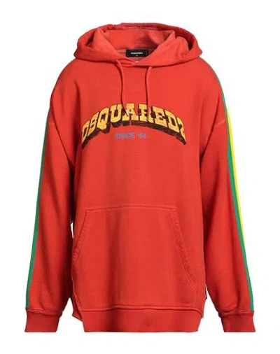 Dsquared2 Man Sweatshirt Rust Size M Cotton