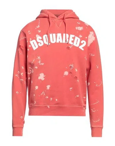 Dsquared2 Man Sweatshirt Salmon Pink Size L Cotton, Elastane
