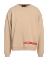 Dsquared2 Man Sweatshirt Sand Size L Cotton, Elastane In Beige