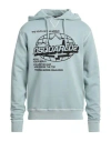 Dsquared2 Man Sweatshirt Sky Blue Size Xxl Cotton In Blue