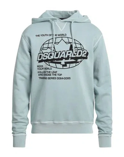 Dsquared2 Man Sweatshirt Sky Blue Size Xxl Cotton