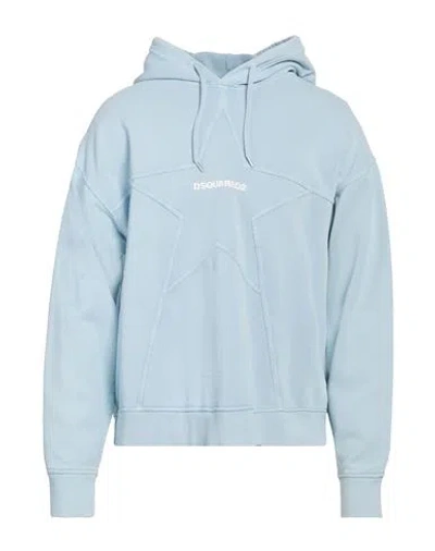 Dsquared2 Man Sweatshirt Sky Blue Size L Cotton