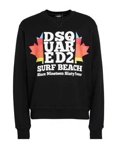 Dsquared2 Man Sweatshirt Steel Grey Size M Cotton In Black
