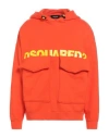 Dsquared2 Man Sweatshirt Tomato Red Size Xxl Cotton, Elastane