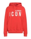 Dsquared2 Logo Printed Drawstring Hoodie In Tomato Red