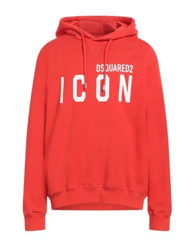 DSQUARED2 DSQUARED2 MAN SWEATSHIRT TOMATO RED SIZE XXL COTTON, ELASTANE