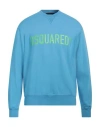 Dsquared2 Man Sweatshirt Turquoise Size L Cotton In Blue