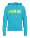 Dsquared2 Man Sweatshirt Turquoise Size L Cotton, Elastane In Blue