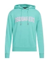 Dsquared2 Man Sweatshirt Turquoise Size S Cotton In Blue