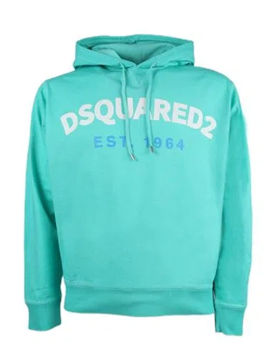 Dsquared2 Man Sweatshirt Turquoise Size Xl Cotton In Blue