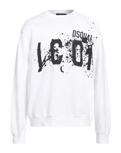 Dsquared2 Man Sweatshirt White Size L Cotton