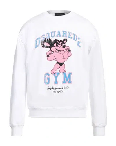 Dsquared2 Man Sweatshirt White Size L Cotton