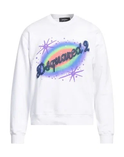 Dsquared2 Logo Cotton Jersey Sweatshirt In White