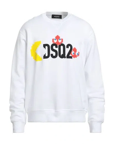 Dsquared2 Man Sweatshirt White Size L Cotton
