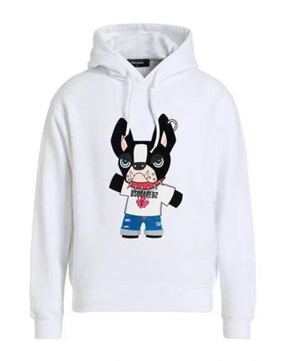 Dsquared2 Man Sweatshirt White Size L Cotton