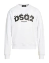 Dsquared2 Man Sweatshirt White Size L Cotton