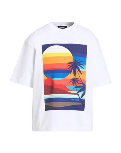 Dsquared2 Man Sweatshirt White Size L Cotton