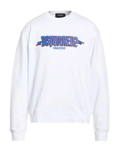 Dsquared2 Man Sweatshirt White Size L Cotton