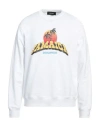 Dsquared2 Man Sweatshirt White Size Xxl Cotton In White