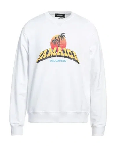 Dsquared2 Man Sweatshirt White Size Xxl Cotton