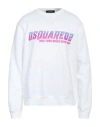 Dsquared2 Man Sweatshirt White Size Xxl Cotton In White