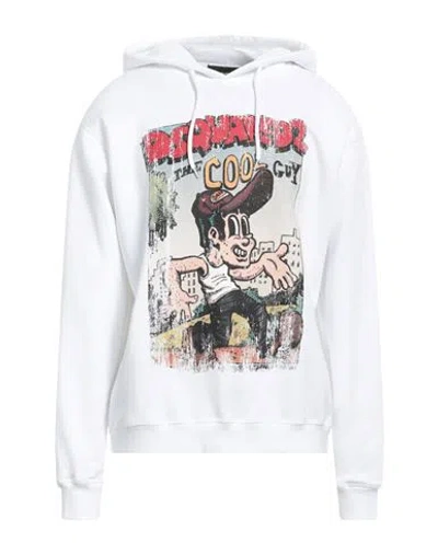 DSQUARED2 DSQUARED2 MAN SWEATSHIRT WHITE SIZE L COTTON