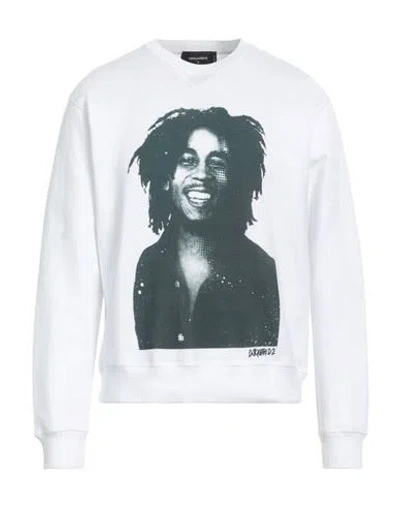 Dsquared2 Man Sweatshirt White Size L Cotton