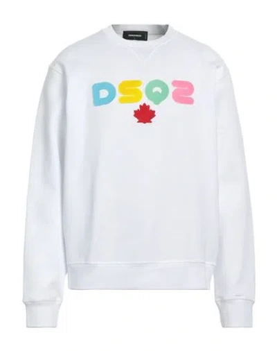 Dsquared2 Man Sweatshirt White Size L Cotton