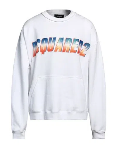 Dsquared2 Man Sweatshirt White Size L Cotton