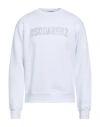 Dsquared2 Man Sweatshirt White Size L Cotton In Blue