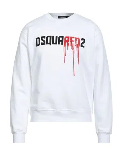 Dsquared2 Man Sweatshirt White Size L Cotton, Elastane