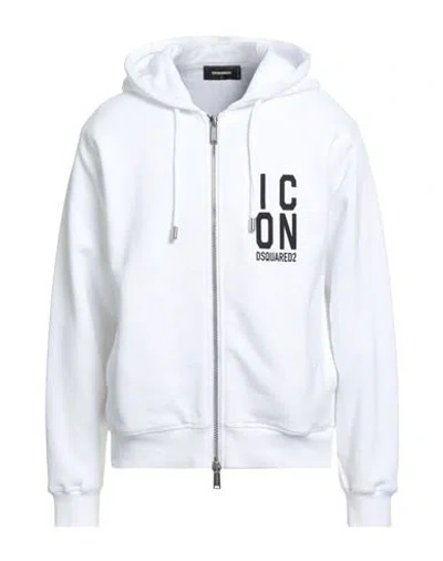 Dsquared2 Man Sweatshirt White Size L Cotton, Elastane