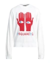 Dsquared2 Man Sweatshirt White Size L Cotton, Elastane In White