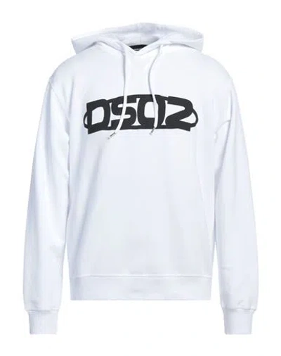 Dsquared2 Man Sweatshirt White Size L Cotton, Elastane