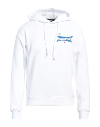 Dsquared2 Man Sweatshirt White Size L Cotton, Elastane
