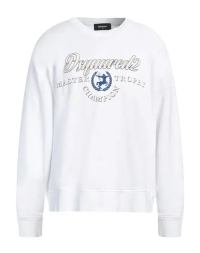 DSQUARED2 DSQUARED2 MAN SWEATSHIRT WHITE SIZE L COTTON, ELASTANE