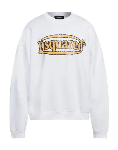 DSQUARED2 DSQUARED2 MAN SWEATSHIRT WHITE SIZE L COTTON, ELASTANE