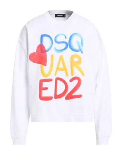 Dsquared2 Man Sweatshirt White Size M Cotton