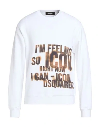 Dsquared2 Man Sweatshirt White Size M Cotton