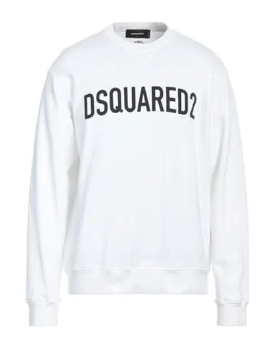 Dsquared2 Ribbed Crew-neck Cotton Sweatshirt With Long Sleeves In White